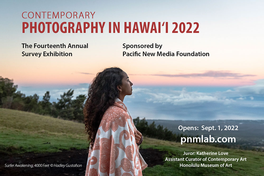 Contemporary Photography in Hawai'i 2022, Pacific New Media Honolulu, Photo by Hadley Gustafson, "Surfer Awakening at 4,000 feet."